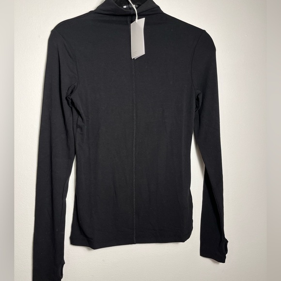 New Aligne.co Anthropologie black ginnifer fitted thumb hole long sleeve top - Picture 6 of 7